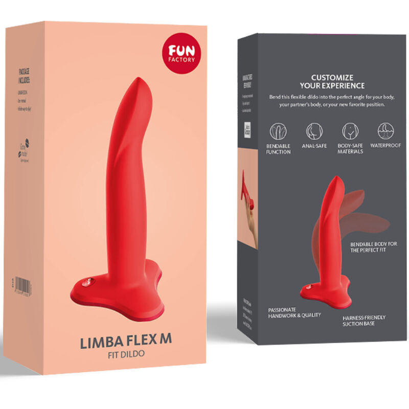 FUN FACTORY - DILDO FLEXIBLE LIMBA ROJO TALLA M