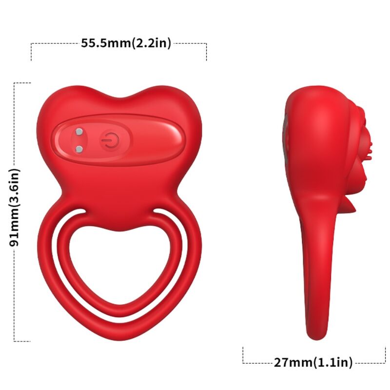 ARMONY - ANILLO VIBRADOR CORAZÓN ROJO