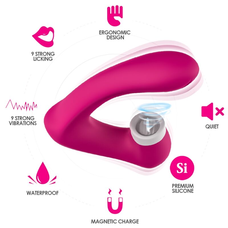 ARMONY - SECRETKISS LIMKING VIBRADOR DE CLÍTORIS Y VIBRADOR CURVO FUCSIA