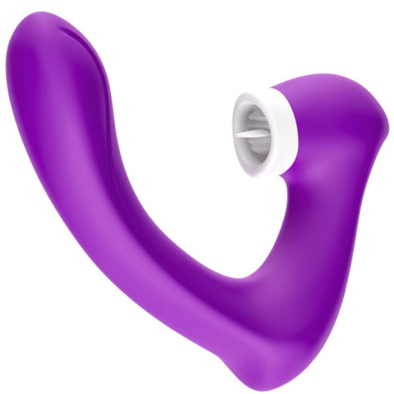 ARMONY - SECRETKISS - VIBRADOR PARA LAMER EL CLÍTORIS Y VIBRADOR CURVO MORADO