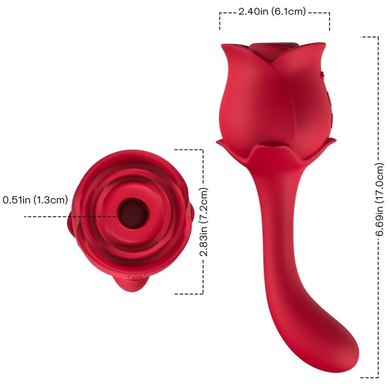 ARMONY - ROSELOVER LIMPIADOR DE CLÍTORIS VIBRADOR Y ESTIMULADOR ROJO