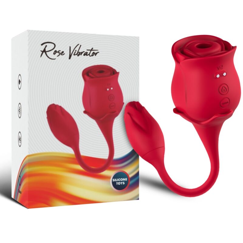 ARMONY - ROSE LICKING VIBRATOR DE CLÍTORIS Y VIBRADOR 10 MODOS ROJO