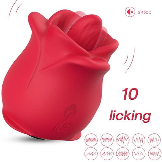 ARMONY - ROSE VIBRADOR PARA LAMER EL CLÍTORIS CON 10 MODOS ROJO