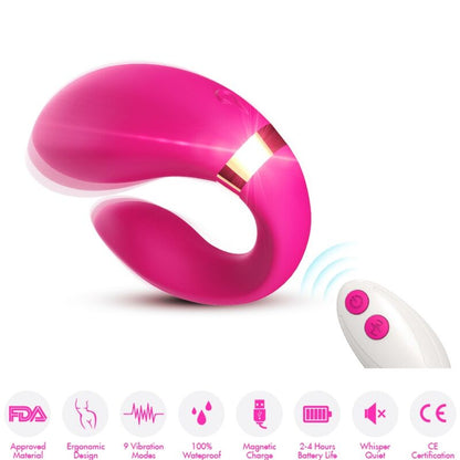 ARMONY - VIBRADOR CRESCENT PARA PAREJAS CONTROL REMOTO FUCSIA