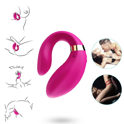 ARMONY - VIBRADOR CRESCENT PARA PAREJAS CONTROL REMOTO FUCSIA