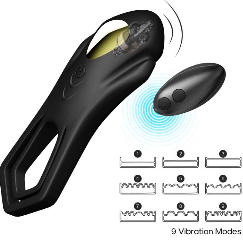 ARMONY - ROADSTER VIBRADOR DOBLE ANILLO CONTROL REMOTO NEGRO