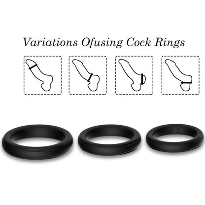 ARMONY - TRIPLE SILICONE RING BLACK