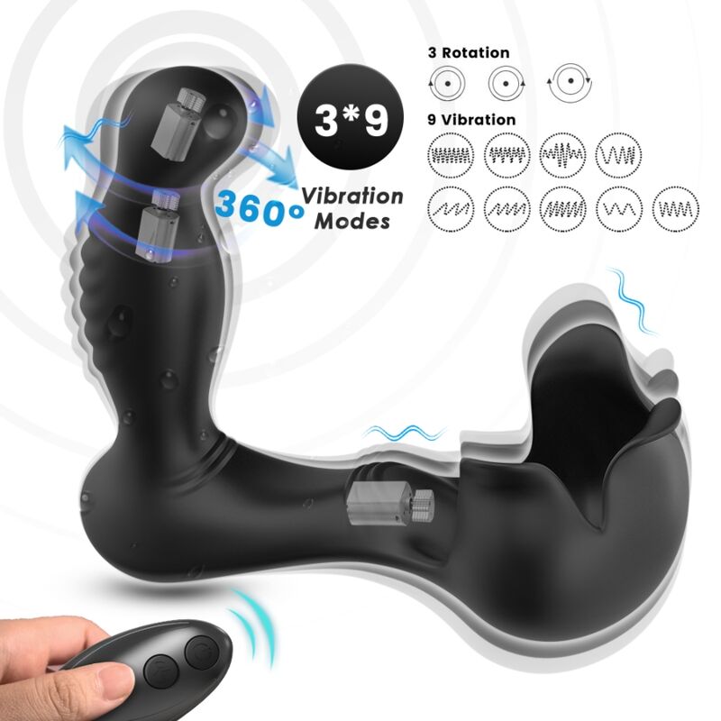 ARMONY - SURROUND VIBRATOR ANAL & STIMULATOR TESTICULOS REMOTE CONTROL BLACK