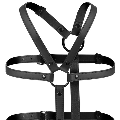 BONDAGE SUMISO FETICHE - ARNÉS AJUSTABLE TORSO Y BRAZOS