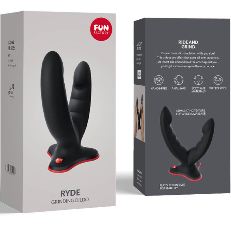 FUN FACTORY - RYDE DILDO DOBLE Y MASAJEADOR VERDE