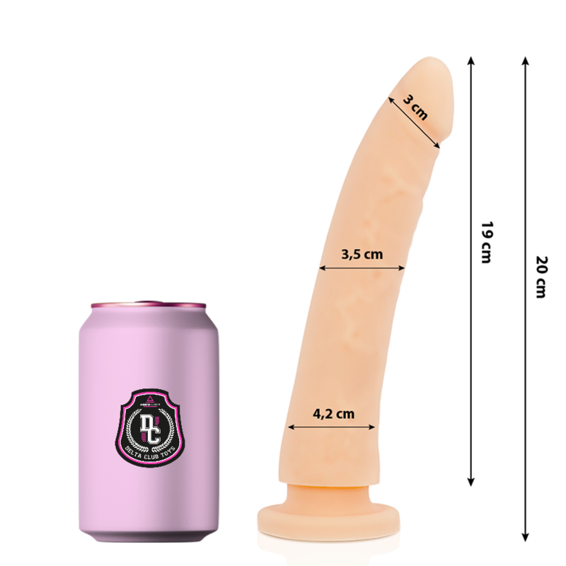 DELTA CLUB - TOYS NATURAL DILDO MEDICAL SILICONE 20 CM -O- 4 CM