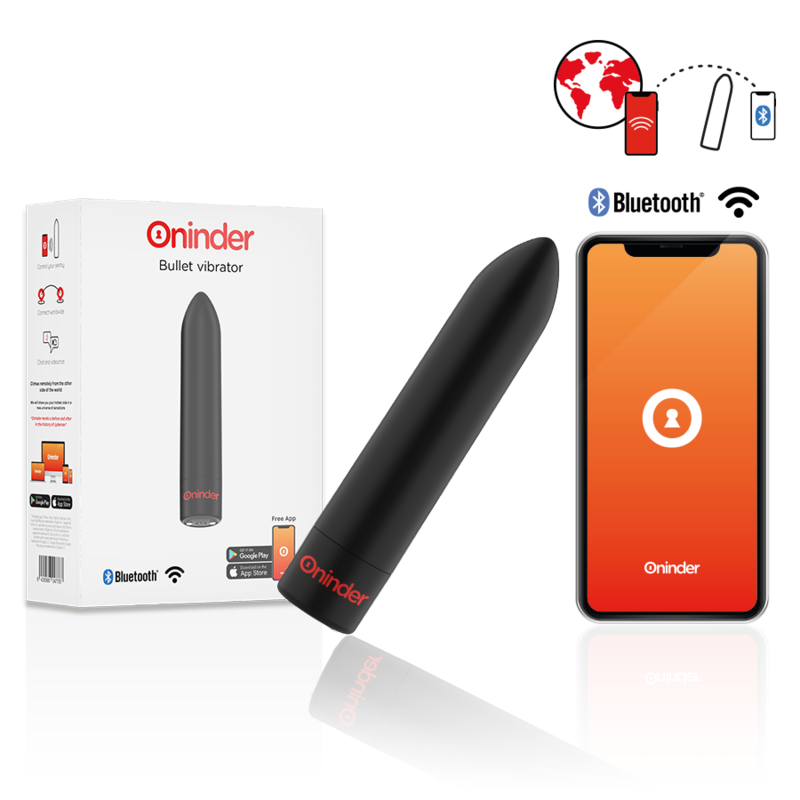 ONINDER - VIBRADOR BALA BERLIN NEGRO 9 MODOS 8,5 X 2 CM - APP GRATUITA