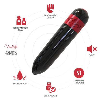 ARMONY - COHETE VIBRADOR BALA CONTROL REMOTO NEGRO