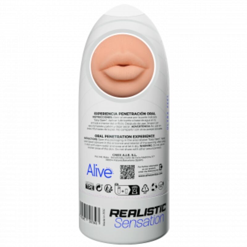 ALIVE - MASTURBADOR MASCULINO FLEXIBLE ORAL TAMAÑO M