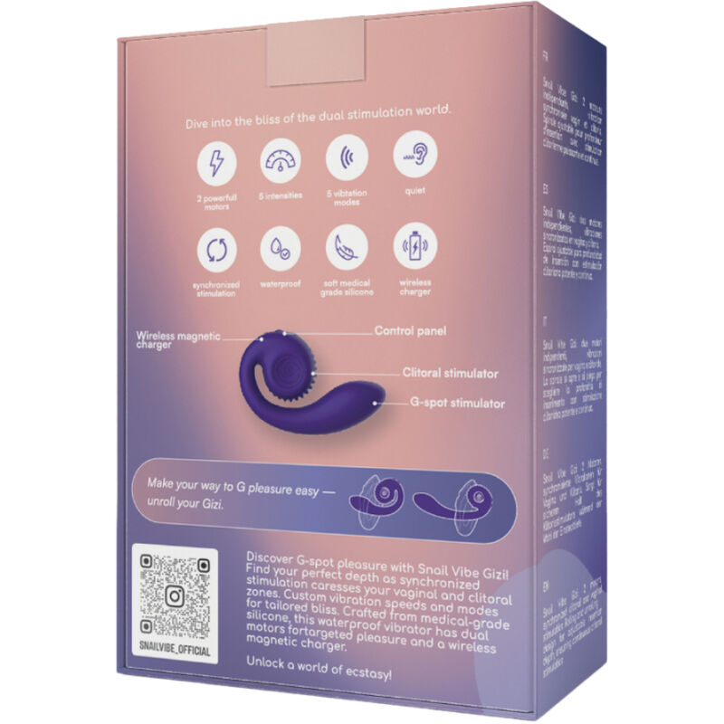 VIBRADOR CARACOL - ESTIMULADOR DUAL GIZI ROSA