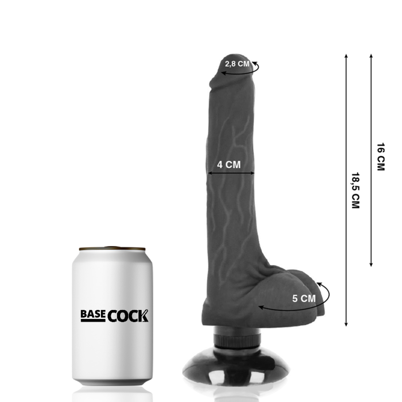 BASECOCK - REALISTIC VIBRATOR 2-1 FLESH 18.5 CM -O- 4 CM