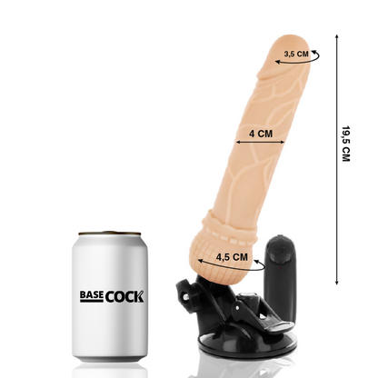 BASECOCK - VIBRADOR REALISTA CONTROL REMOTO CARNE 19,5 CM -O- 4 CM