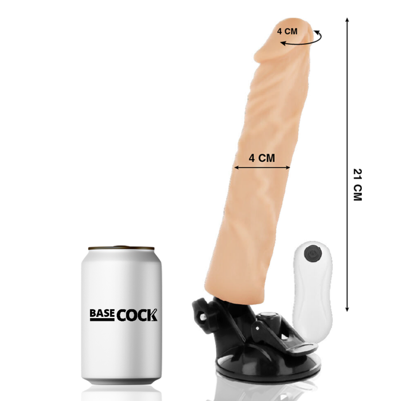 BASECOCK - REALISTIC VIBRATOR REMOTE CONTROL FLESH 21 CM -O- 4 CM