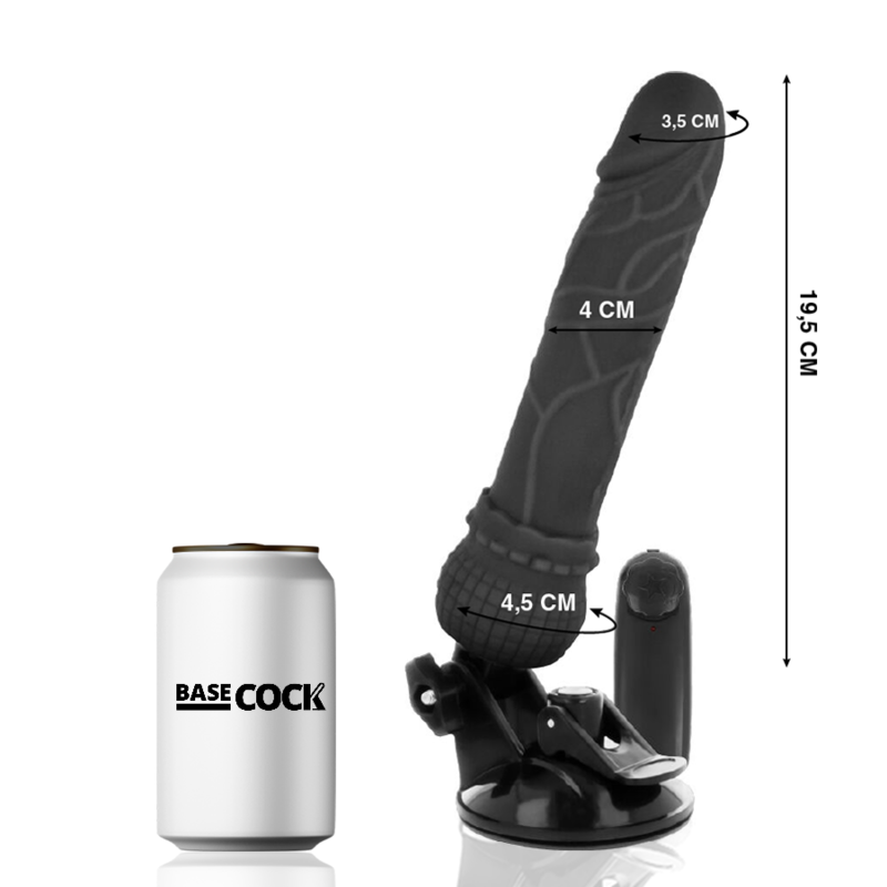 BASECOCK - VIBRADOR REALISTA CONTROL REMOTO CARNE 19,5 CM -O- 4 CM