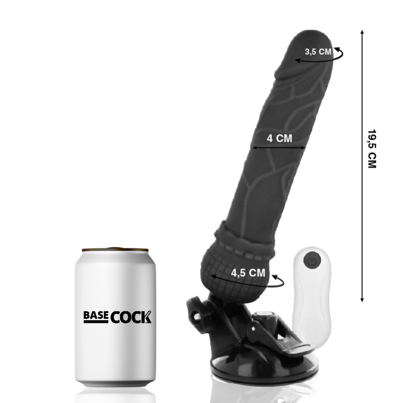 BASECOCK - REALISTIC VIBRATOR REMOTE CONTROL FLESH 19.5 CM -O- 4 CM