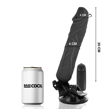 BASECOCK - VIBRADOR REALISTA CONTROL REMOTO CARNE 20 CM -O- 4 CM