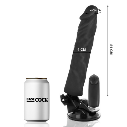 BASECOCK - VIBRADOR REALISTA CONTROL REMOTO CARNE 21 CM -O- 4 CM