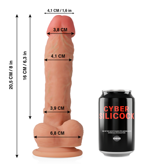 CYBER SILICOCK - PENE DE SILICONA LÍQUIDA SUAVE ULTRA REALISTA 20,5 CM -O- 4,1 CM