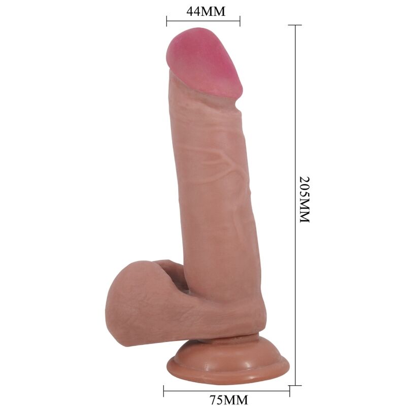 PRETTY LOVE - SERIE PIEL DESLIZANTE DILDO REALISTA CON VENTOSA PIEL DESLIZANTE CARNE 20,5 CM