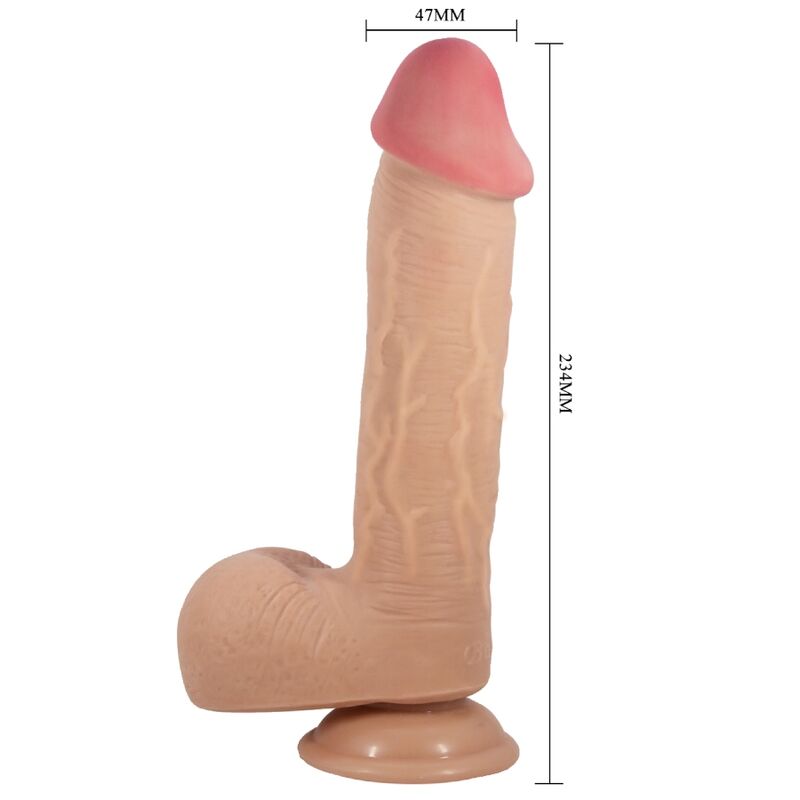 PRETTY LOVE - SERIE PIEL DESLIZANTE DILDO REALISTA CON VENTOSA PIEL DESLIZANTE CARNE 23,4 CM