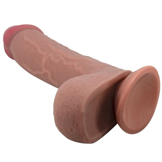 PRETTY LOVE - SERIE PIEL DESLIZANTE DILDO REALISTA CON VENTOSA PIEL DESLIZANTE MARRÓN 23,4 CM