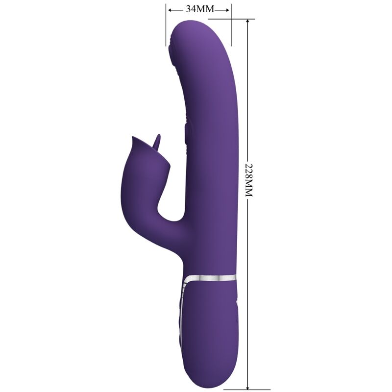 PRETTY LOVE - VIBRADOR CONEJO CON LAMIDOS MORADO