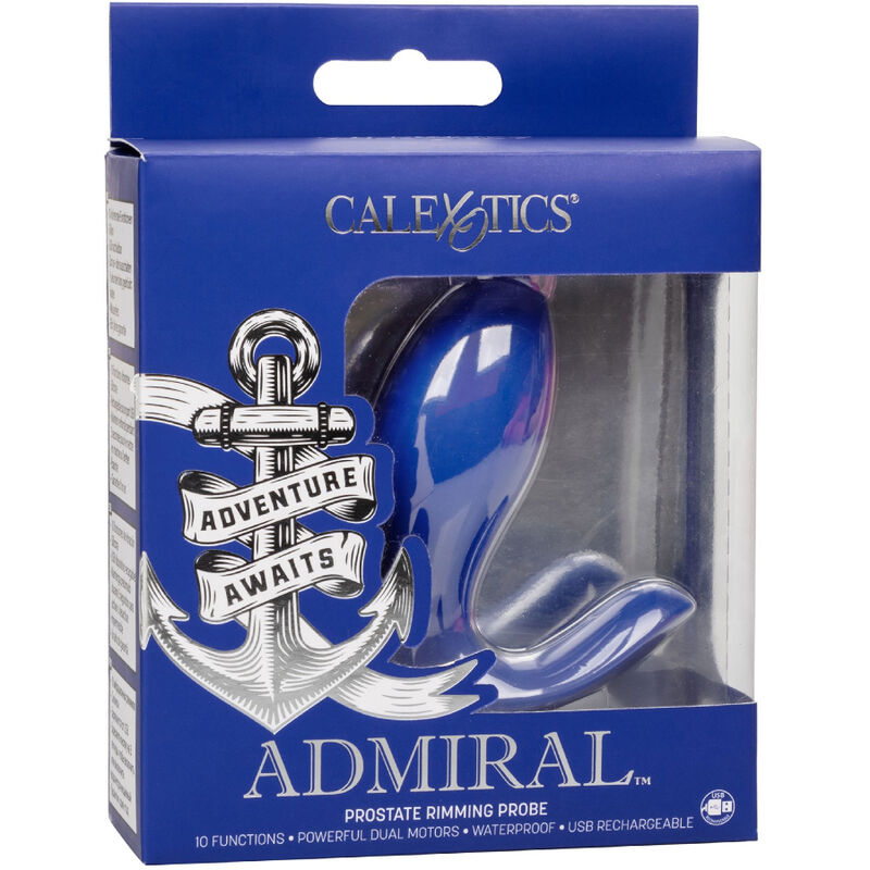 CALEXOTICS - ESTIMULADOR DE PRÓSTATA Y VIBRADOR ADMIRAL RIMMING AZUL