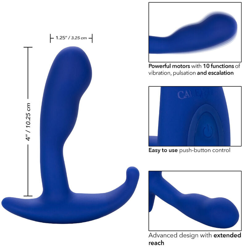 CALEXOTICS - ESTIMULADOR ANAL CURVO Y VIBRADOR ADMIRAL AZUL