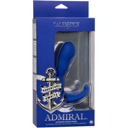 CALEXOTICS - ESTIMULADOR ANAL CURVO Y VIBRADOR ADMIRAL AZUL