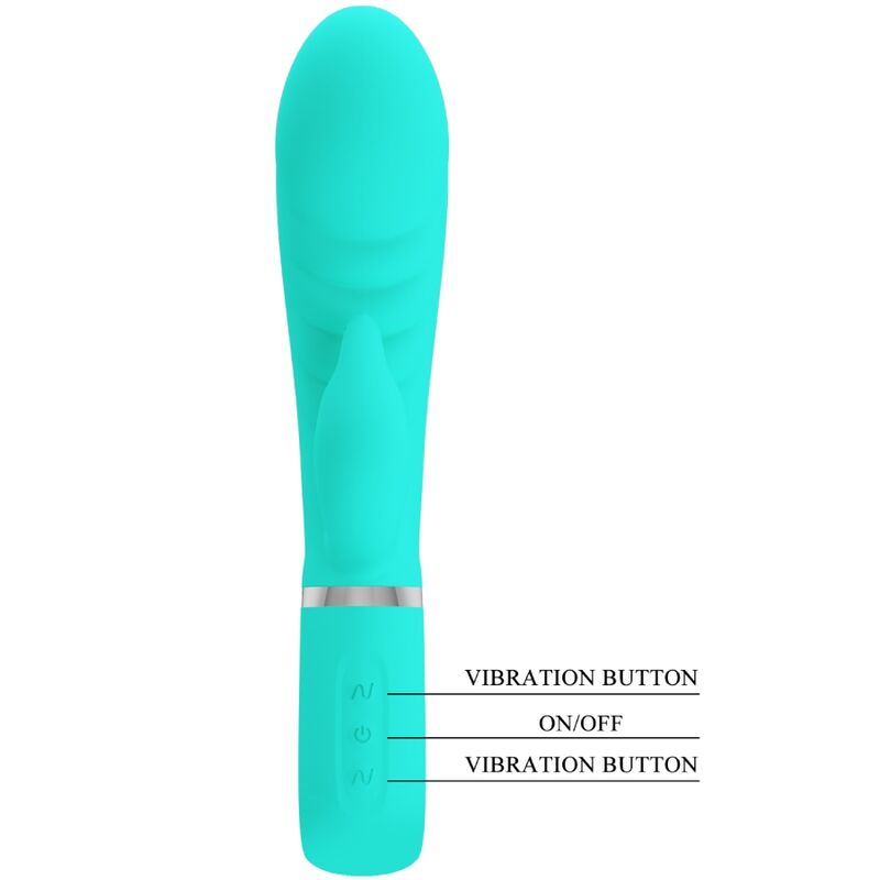 PRETTY LOVE - VIBRADOR MULTIFUNCIÓN PUNTO G PRESCOTT VERDE AGUA