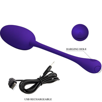 PRETTY LOVE - HUEVO VIBRADOR RECARGABLE PÚRPURA KNUCKER