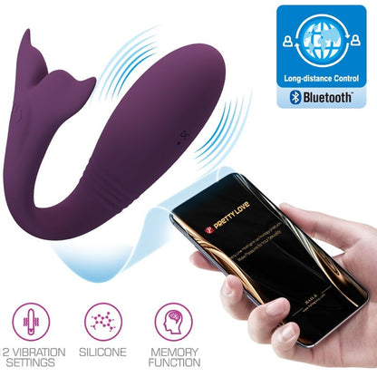 PRETTY LOVE - VIBRADOR JAYLEEN CON CONTROL REMOTO Y APLICACIÓN PÚRPURA