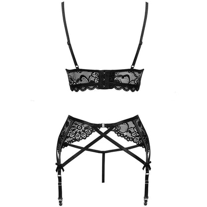 LIVCO CORSETTI FASHION - MORIDAM LC 90552 SUJETADOR + LIGUERO + PANTY NEGRO