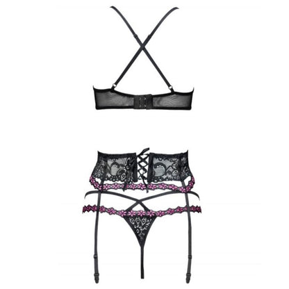 LIVCO CORSETTI FASHION - SNEHANA LC 90443 SUJETADOR + LIGUERO + BRAGUITA NEGRO