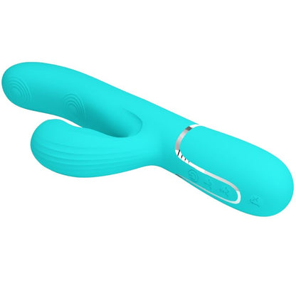 PRETTY LOVE - VIBRADOR PUNTO G MULTIFUNCIÓN 3 EN 1 PERLITA VERDE AGUA