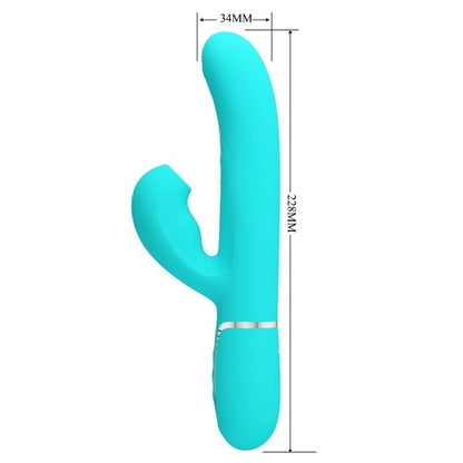 PRETTY LOVE - VIBRADOR PUNTO G MULTIFUNCIÓN 3 EN 1 PERLITA VERDE AGUA