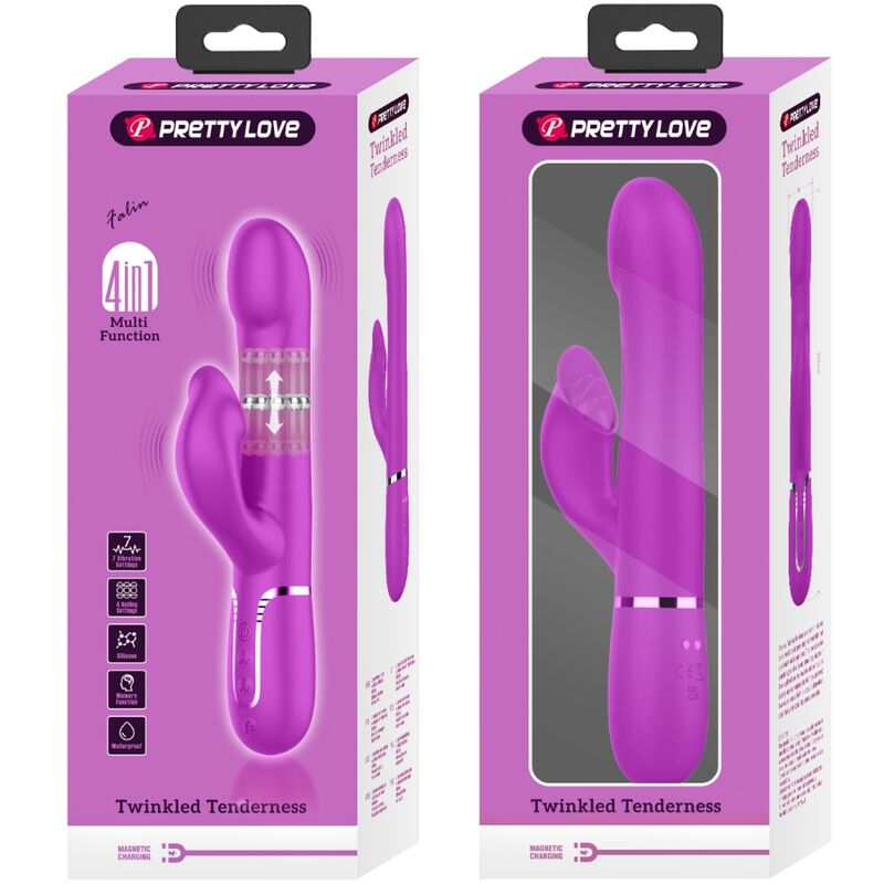 PRETTY LOVE - VIBRADOR CONEJO PERLAS VIOLETA