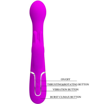 PRETTY LOVE - VIBRADOR CONEJO DEJON 3 EN 1 MULTIFUNCIÓN VIOLETA