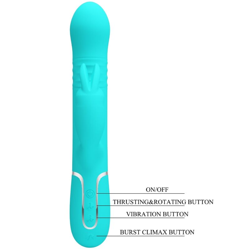 PRETTY LOVE - VIBRADOR CONEJO COALE PERLAS VERDE AGUA