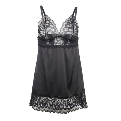 SUBBLIME - BABYDOLL WITH FLORAL PRINT CHEST BLACK S/M