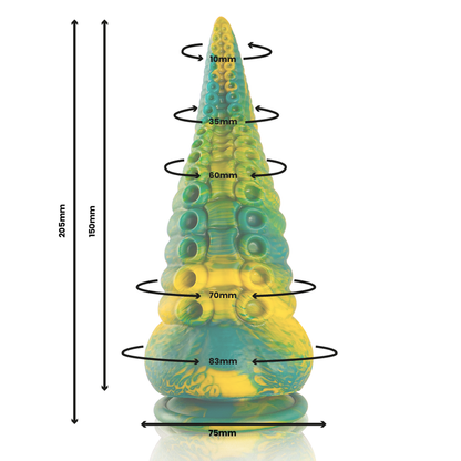 ÉPICO - DILDO TENTACULO VERDE CETUS TAMAÑO GRANDE