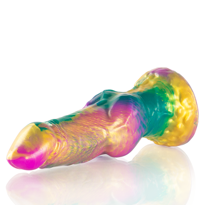 ÉPICO - DILDO IRIS CON TESTICULOS DE PLACER ARCOIRIS