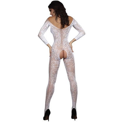 LIVCO CORSETTI FASHION - ZITA LC 17199 BODYSTOCKING SIN ENTREPIERNA BLANCO TALLA ÚNICA