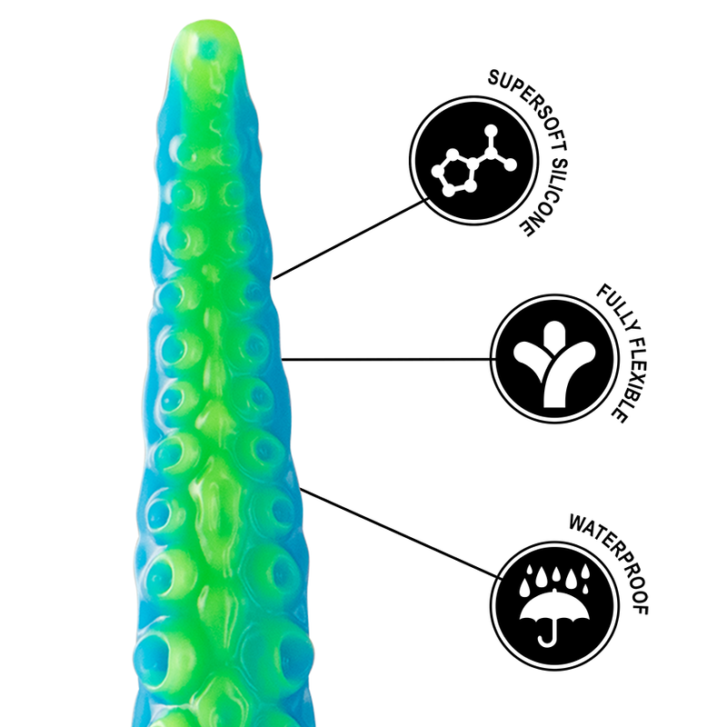 EPIC - DILDO FLUORESCENTE CON TENTÁCULOS DELGADOS SCYLLA, TAMAÑO PEQUEÑO