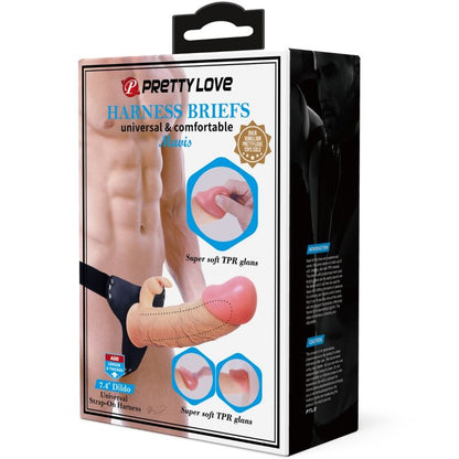 PRETTY LOVE - BRAGUITA UNIVERSAL ARNÉS MAVIS CON DILDO 19 CM NATURAL